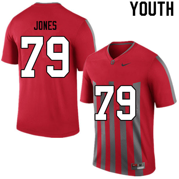 Ohio State Buckeyes Dawand Jones Youth #79 Retro Authentic Stitched College Football Jersey